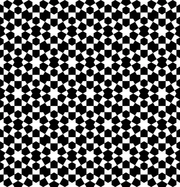 Naadloos Geometrisch Ornament Gebaseerd Traditionele Islamitische Kunst Zwart Wit Geweldig — Stockvector