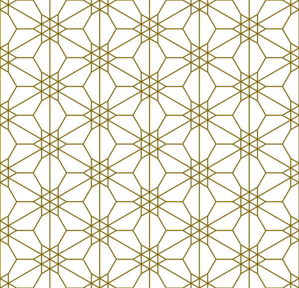A seamless pattern based on elements of the traditional Japanese craft Kumiko zaiku.