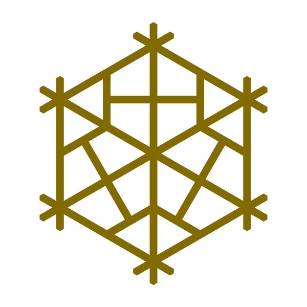 Gestaltungselement Form Einer Schneeflocke Traditionelles Japanisches Handwerk Kumiko — Stockvektor