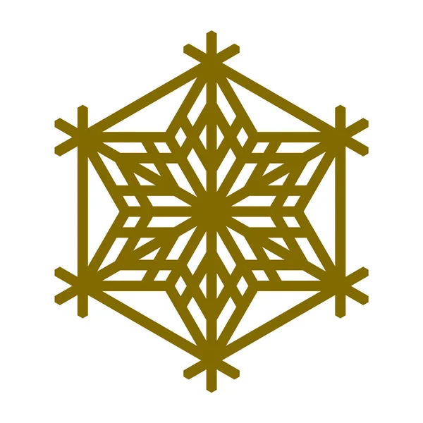Elemento Design Sotto Forma Fiocco Neve Artigianato Tradizionale Giapponese Kumiko — Vettoriale Stock