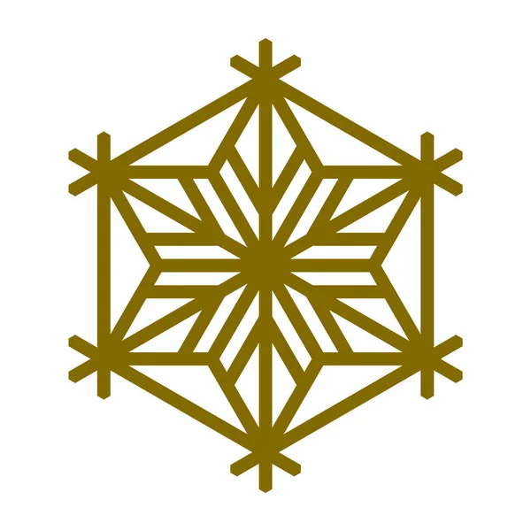 Elemento Design Sotto Forma Fiocco Neve Artigianato Tradizionale Giapponese Kumiko — Vettoriale Stock
