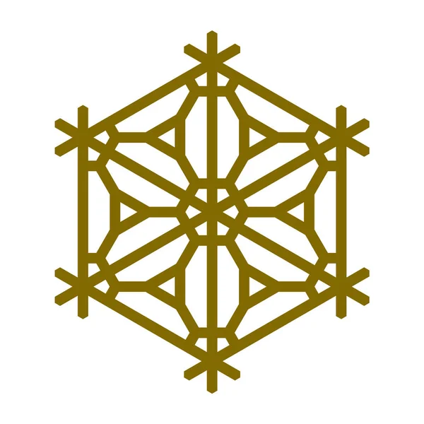 Elemento Design Forma Floco Neve Artesanato Tradicional Japonês Kumiko — Vetor de Stock