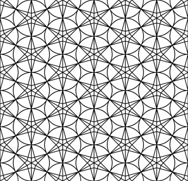 Japon kusursuz Kumiko deseni siyah ve beyaz. Kalınlık çizgileri.