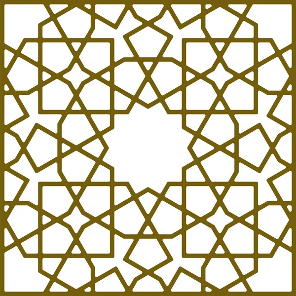 Seamless Geometric Ornament Based Traditional Islamic Art Brown Color Lines — Διανυσματικό Αρχείο