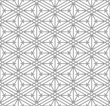 Japon pürüzsüz Kumiko deseni siyah beyaz. İnce çizgiler..