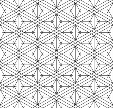 Japon pürüzsüz Kumiko deseni siyah beyaz. İnce çizgiler..