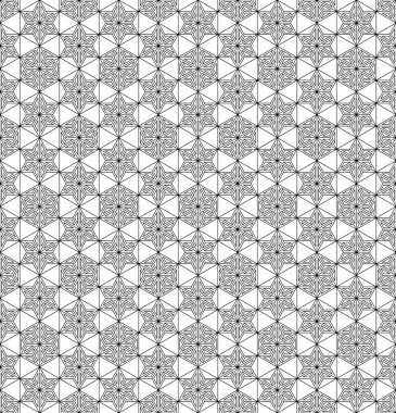 Geleneksel Japon gemisi Kumiko Zaiku 'nun elementlerine dayanan kusursuz bir desen. Siyah renkli ince çizgiler.