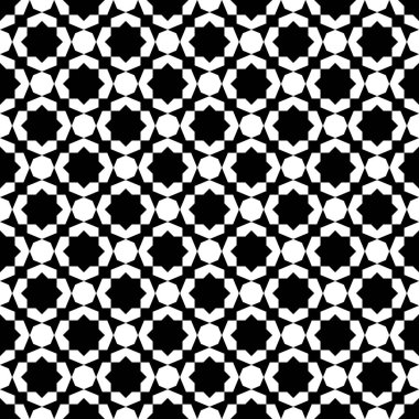 Geleneksel İslami sanata dayanan kusursuz geometrik süs. Siyah ve beyaz. Kumaş, tekstil, kapak, ambalaj kağıdı, arkaplan için harika tasarım.