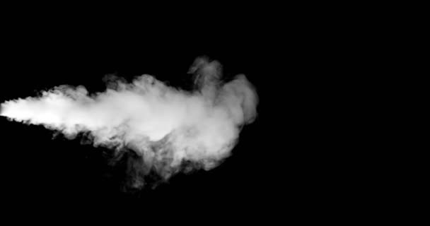 Soplado de vapor con humo blanco aislado — Vídeo de stock