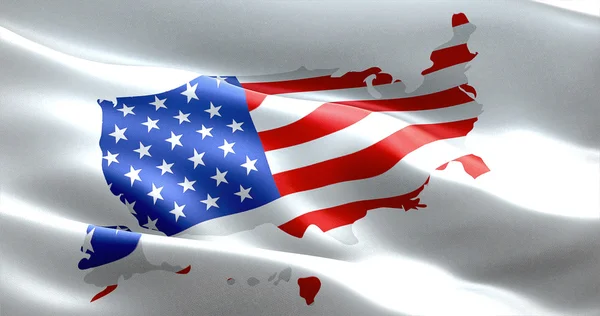 미국 지도, 성조기에 미국 미국 국기 — 스톡 사진