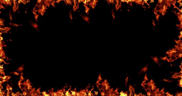 Frame van echte brand vlammen branden — Stockfoto