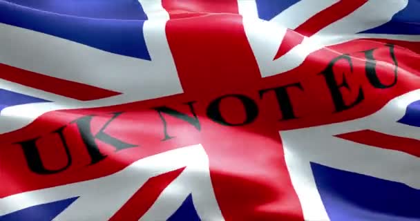 Brexit United Kingdom of great britain england flag with word uk not eu — стоковое видео