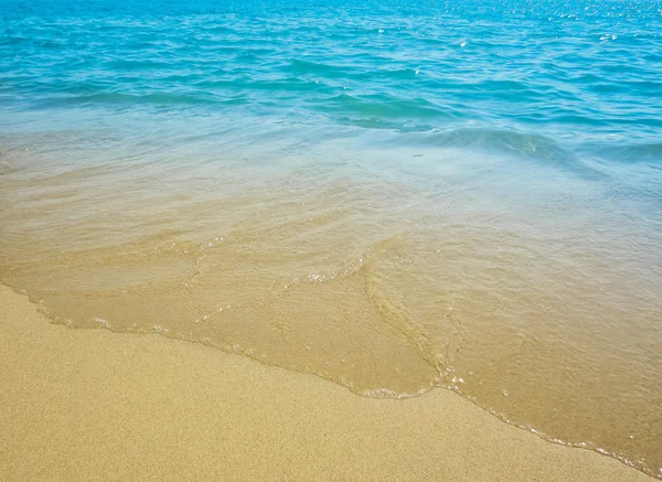 Altın kum plaj ve tropikal deniz ile — Stok fotoğraf