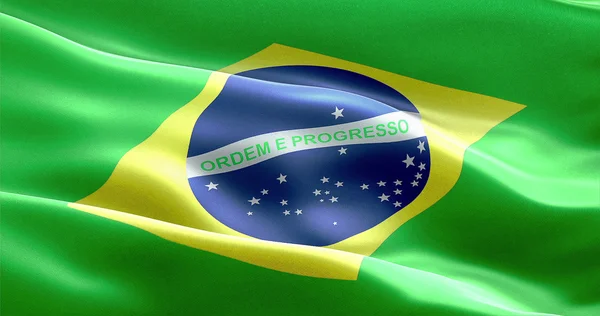Melambaikan kain tekstur bendera bangsa brazil — Stok Foto