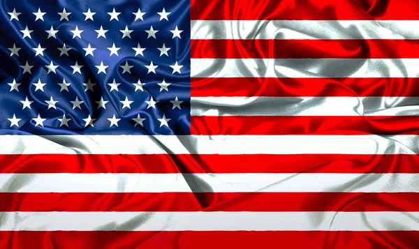Satin Stoff amerikanische Flagge — Stockfoto