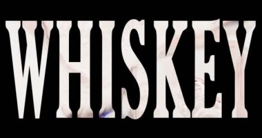 siyah arka plan üzerine viski ile yüksek çözünürlükte metin kelime viski şekli ile dolu