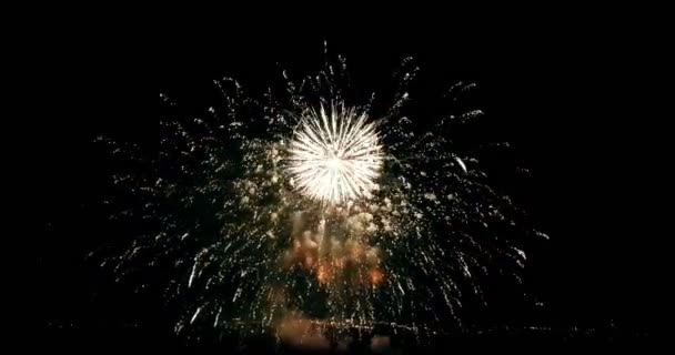 Multicolor real abstrakt blinkt funkeln Feier Feuerwerk Lichter auf schwarzem Hintergrund, festlich frohes neues Jahr
