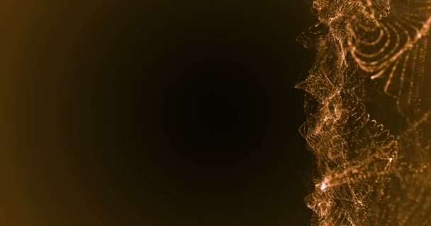 Soyut Görüntüleme Teknolojisi Plexus Altın Dinamik Dijital Yüzey Siyah Arkaplan — Stok video