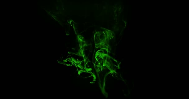 Абстрактна форма малювання пензлем білого чорнила, що розбризкує, тече і миється на зеленому екрані ключа хроми, розбризкування чорнила — стокове відео