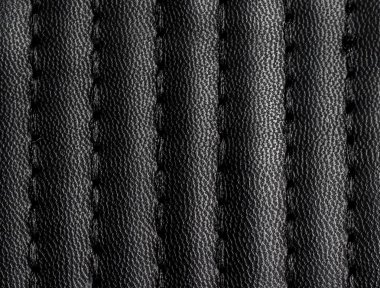 siyah deri dokulu ve dikiş