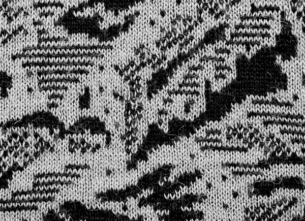 Fabric texture endless pattern, black and white — Stock Photo, Image