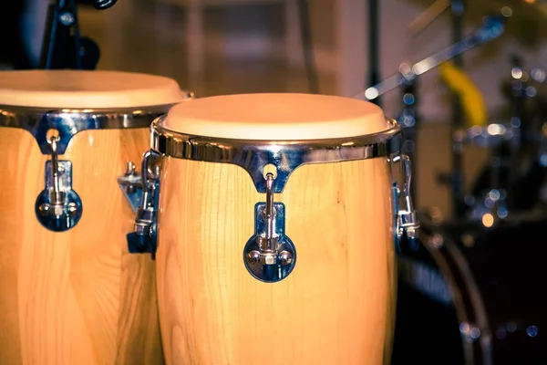 Fragment bongosy instrumentem dla perkusistów i muzyków — Zdjęcie stockowe