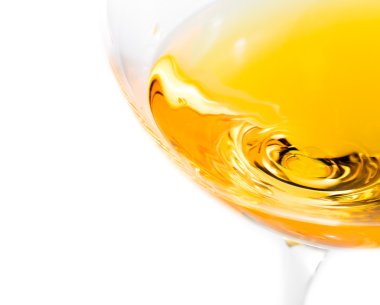 Üst metin için yer ile beyaz şarap gözlük görünümünün