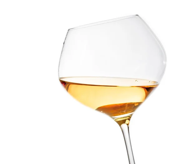 White wine glass isolated with space for text — Stock Photo, Image