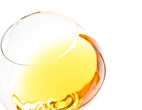 Top of view of white wine glass isolated with space for text — Stock Photo, Image