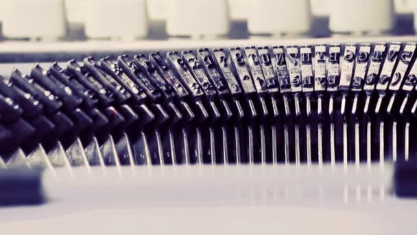 CU old typewriter, vintage writer concept — Stock Video