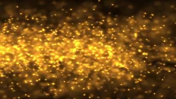 Goldene Explosion funkelt, Weihnachten Neujahr feiern — Stockvideo