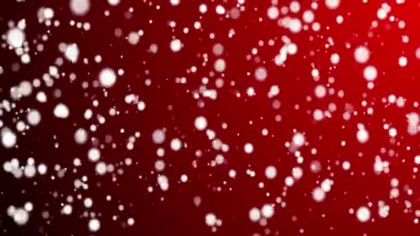 Christmas röd bakgrund med snöflingor faller snö semester xmas hd — Stockvideo