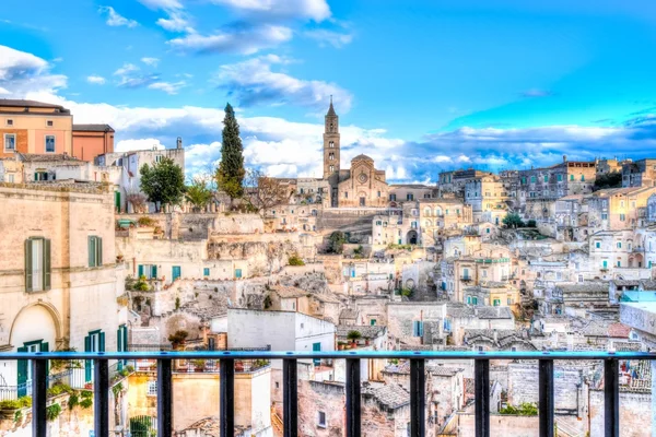 Vista de Matera, Itália, UNESCO — Fotografia de Stock