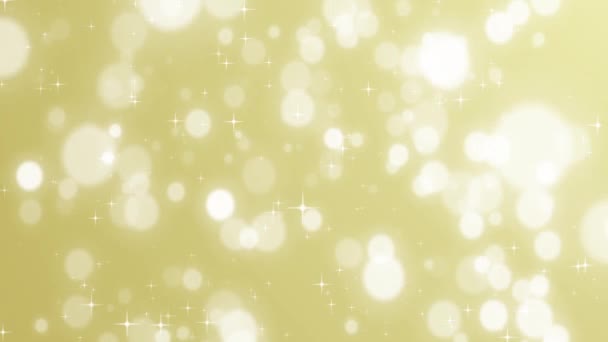 Рождество золотой фон со звездами и боке падения золотой праздник Xmas — стоковое видео