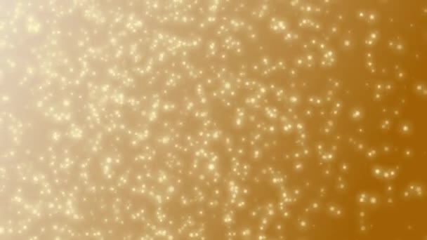 Natal fundo dourado com partículas bokeh espumante caindo, férias de ouro — Vídeo de Stock