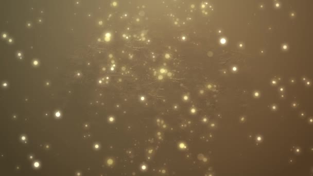 Weihnachten goldenes Bokeh auf schwarzem Hintergrund mit Partikeln funkelndes Bokeh, goldenes Weihnachtsfest