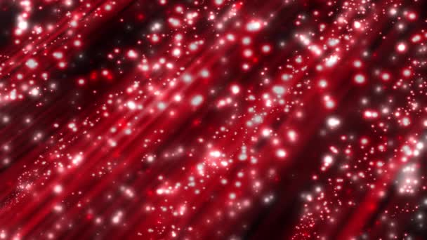 Natale sfondo rosso con bianco bokeh neve che cade vacanza Natale — Video Stock