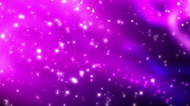 Döngü mor parlak küreler bokeh parçacıklar bir menekşe ve mor karşı arkasında ışık ışınları Şekil