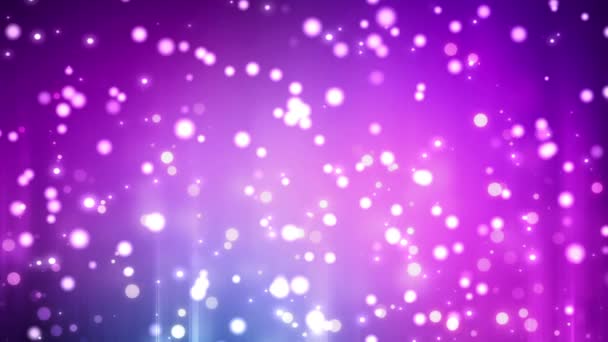 Rayons violets de lumière derrière sphères scintillantes bokeh 