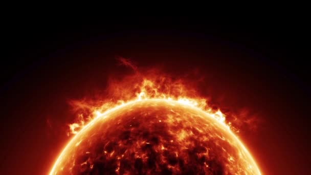 Loop digitale perfettamente senza soluzione di continuità di sole in fiamme animazione HD — Video Stock