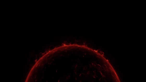 Soleil numérique sur le feu Animation HD, puissance et concept énergétique 