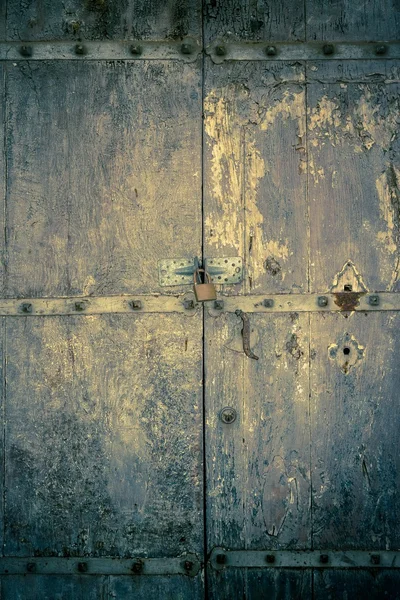 Aged dark vintage wooden door as background — Stock Photo, Image