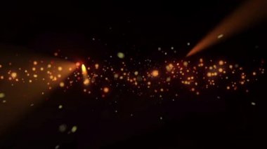 Noel altın ve renkli bokeh parçacıklar bokeh köpüklü ve parlama, altın tatil siyah zemin üzerine