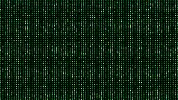 Digital perfectly seamless loop of green matrix numbers background, animation — Stock Video