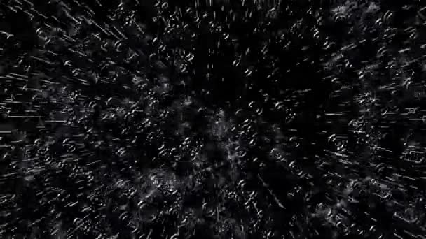 Boucle numérique parfaitement transparente de pluie sur fond noir — Video