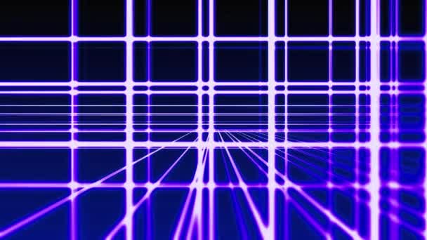 Абстрактные цифровые вертикальные и горизонтальные синие линии фон, бесшовный цикл готов — стоковое видео