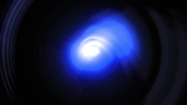 Digital blue lens movement zoom with flare background, seamless loop ready — Stock Video