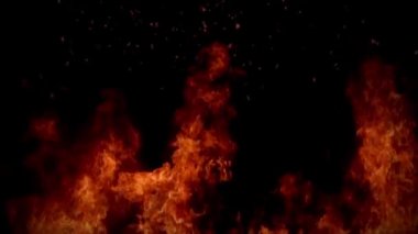 数字完美火焰环上移动动画高清 1080p 的黑色背景