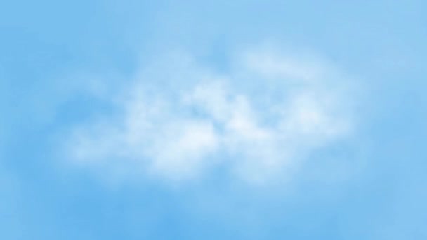 Полет над белыми облаками под голубым небом фон, бесшовный цикл готов — стоковое видео