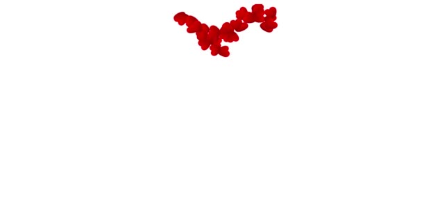 Digital animation heart made by red hearts on white background, valentine day and love — Stock Video